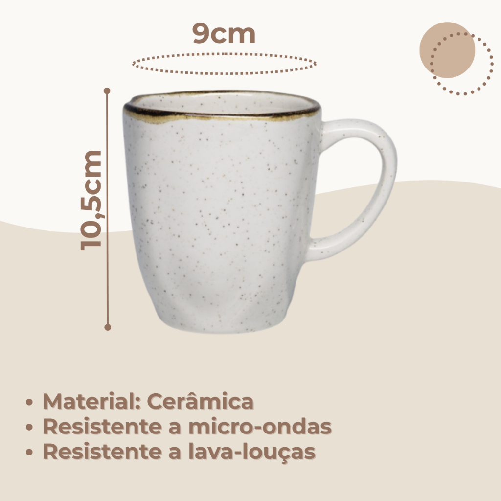 Jogo 6 Canecas Café Chá Ryo Maresia 380ml Oxford Porcelanas · foto 2