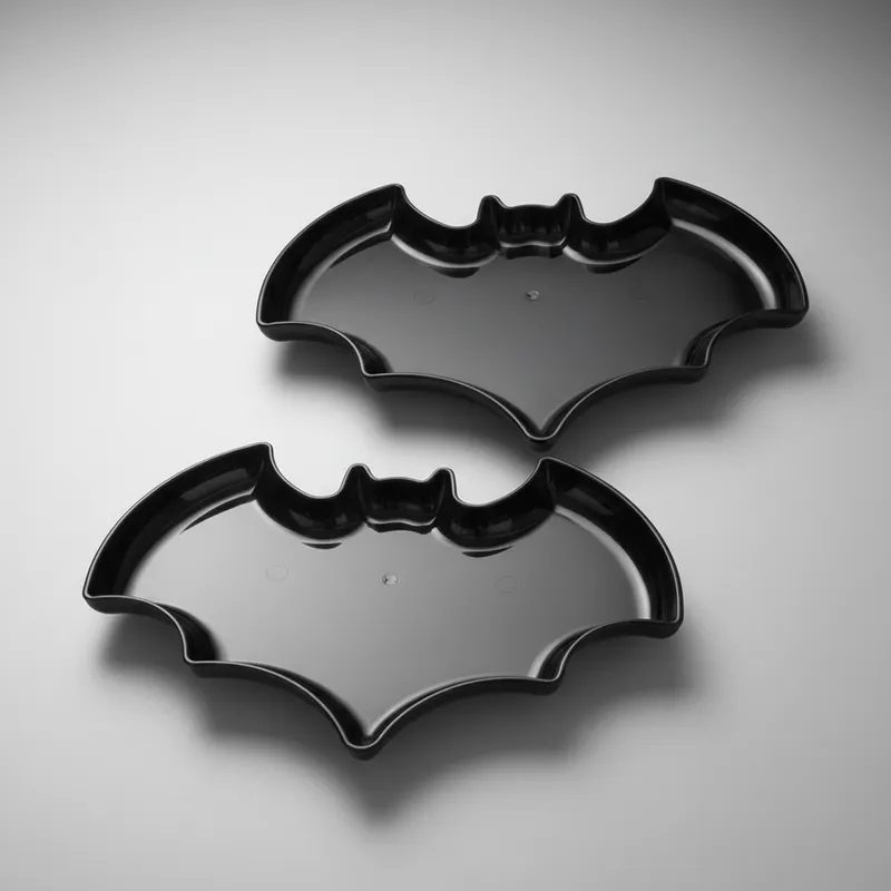 Kit 2 Bandejas Morcego Batman Suporte De Doces