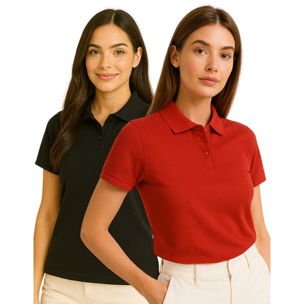 Camisa Polo Feminina Piquet Casual Confortável em Oferta na Shopee