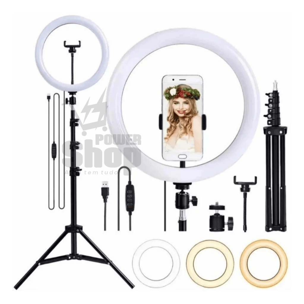 Ring Light Iluminador 10 Polegadas Com Tripé De 2.10 Metros