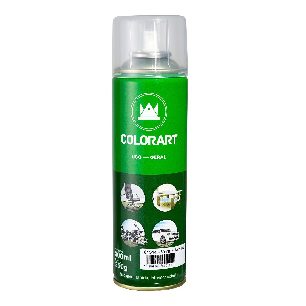 Spray Verniz Acrílico Brilho Secagem Rápida Colorart 300ml em Oferta na Shopee