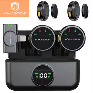 Microfone Profissional Sem fio De Lapela Redondo Magnético Com Redução de Ruído H'maston MK18/19 em Oferta na Shopee