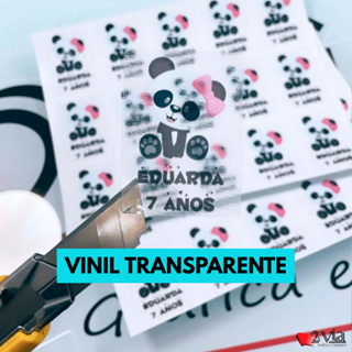 25 a 150 Etiquetas Adesivos Personalizados Em Vinil Transparente do 3x3 4x4 5x5 6x6 7x7 8x8 9x9 Cm em Oferta na Shopee