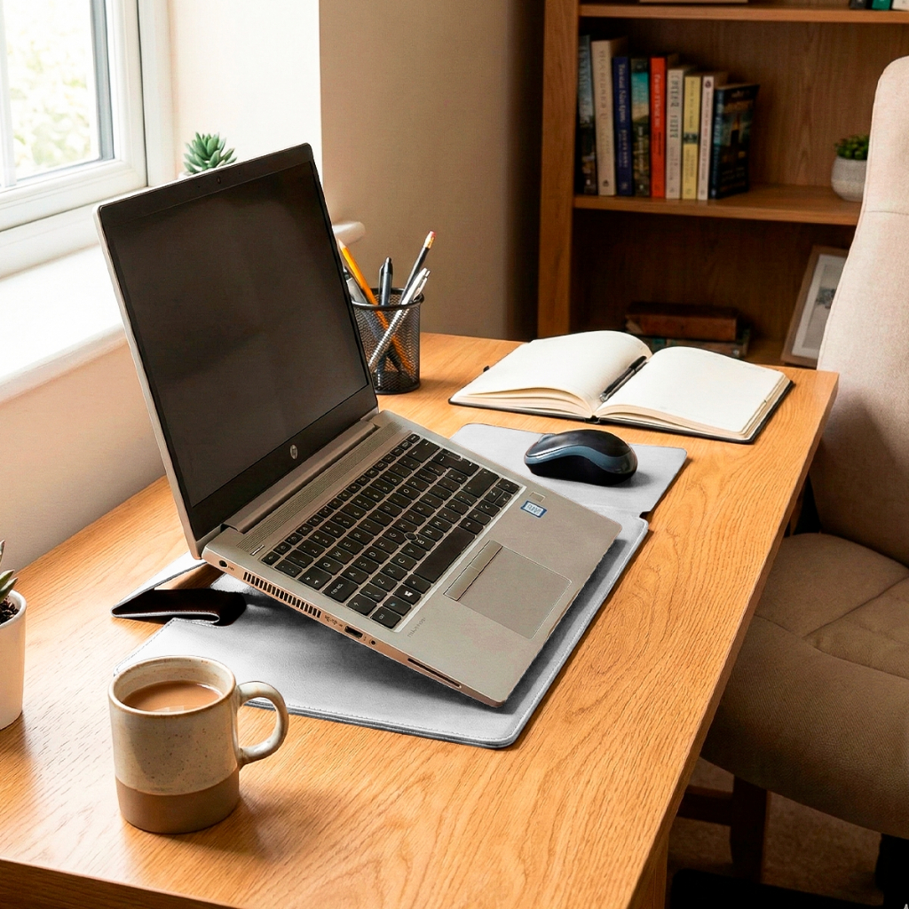 Capa Suporte Notebook 15 13 17 Polegadas Mousepad Case Pasta Executiva Couro Apoio Dobrável MacBook em Oferta na Shopee