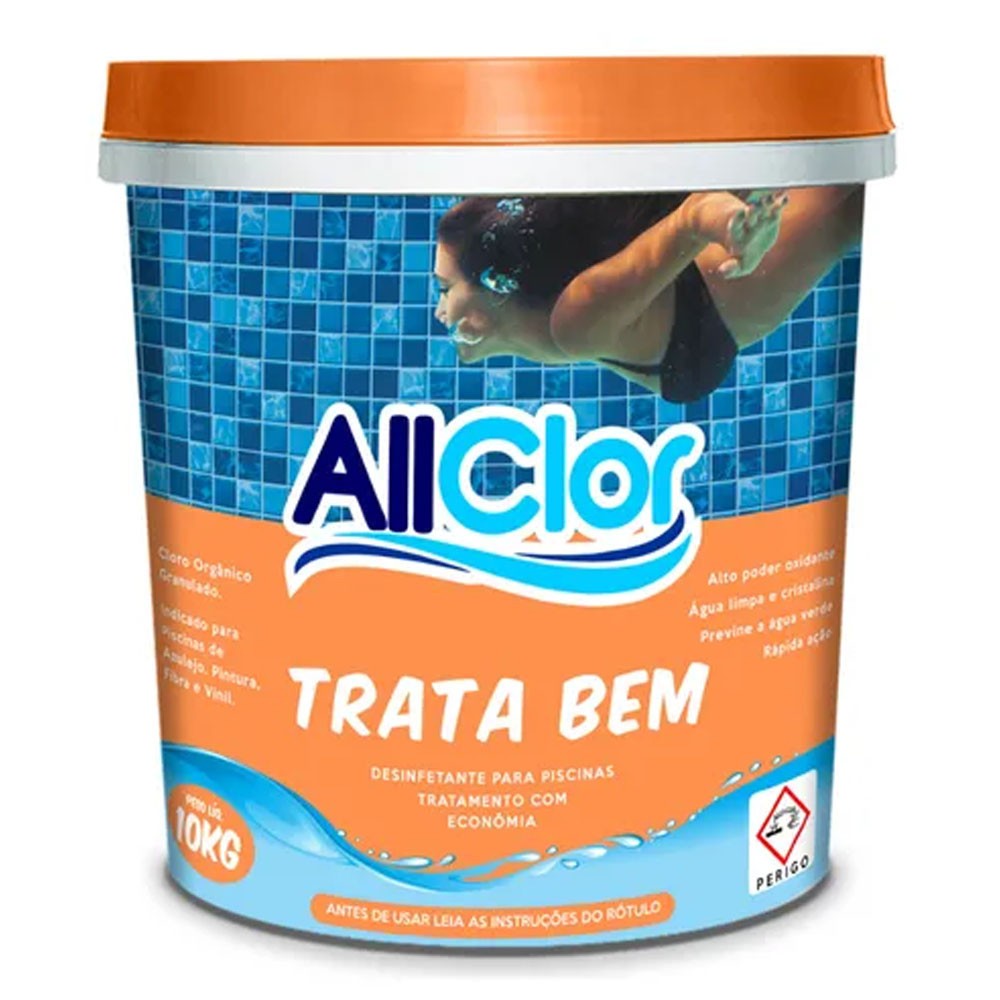 Produto Para Piscina Balde Cloro Allclor Sibrape 10 Kg Uso Diário