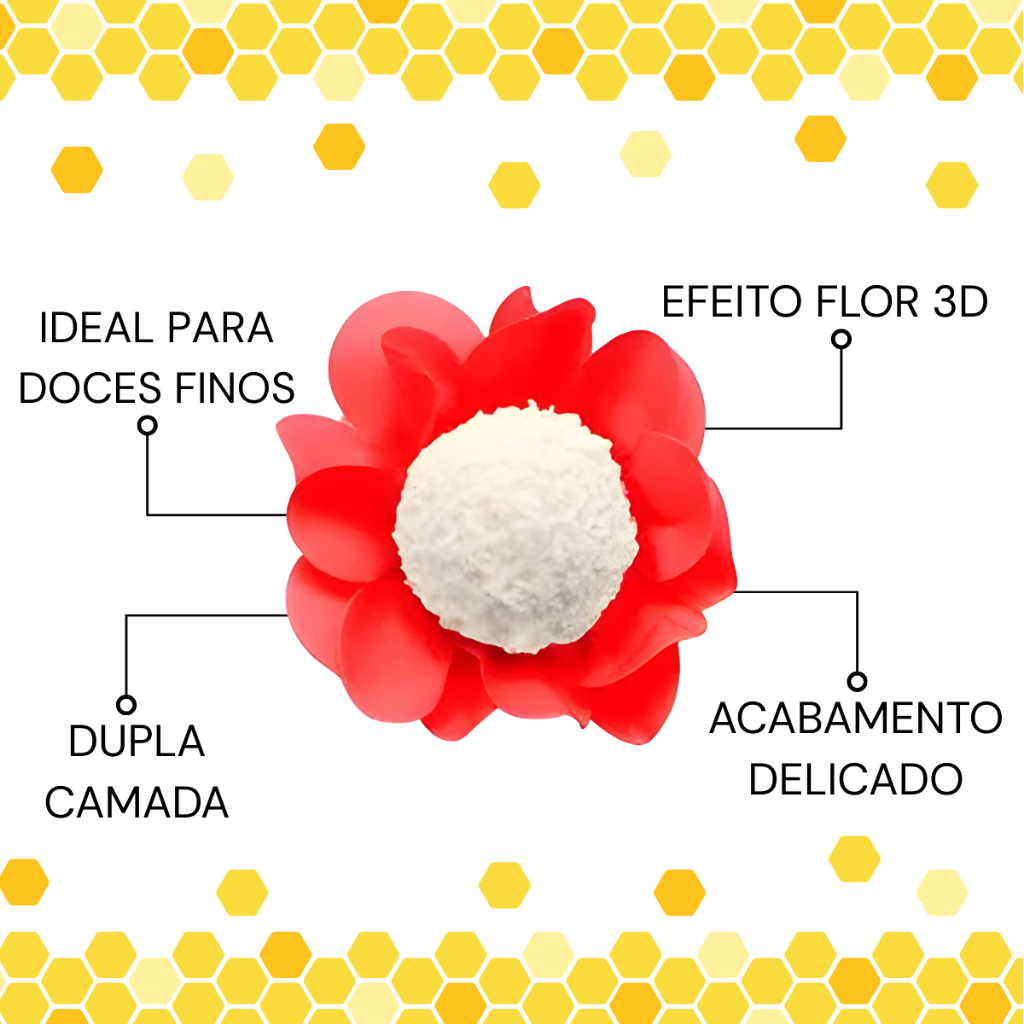 Forminhas para Doces Finos Formato Flor Para Festa 40Un - MaxiFormas · foto 2