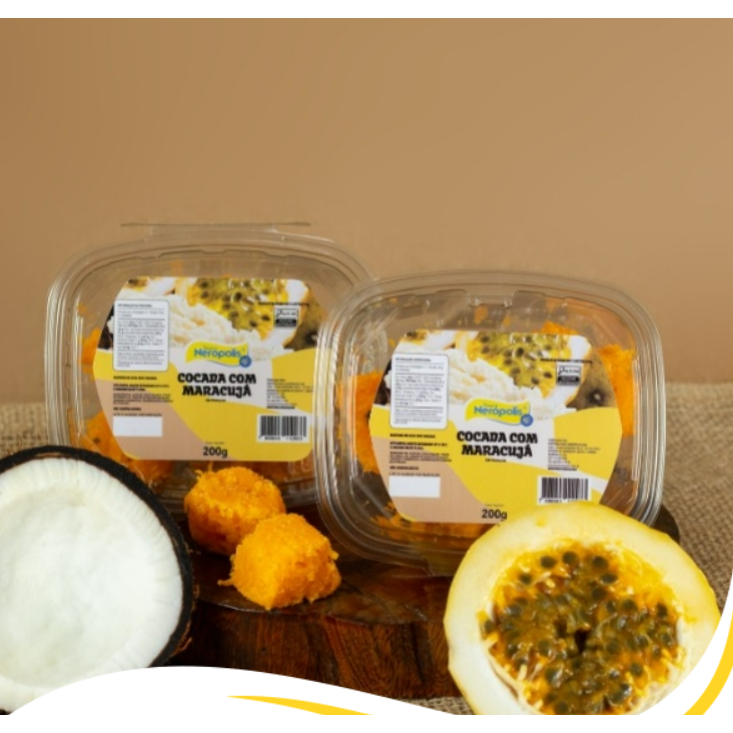Cocada com Maracujá em Pedaços 200g