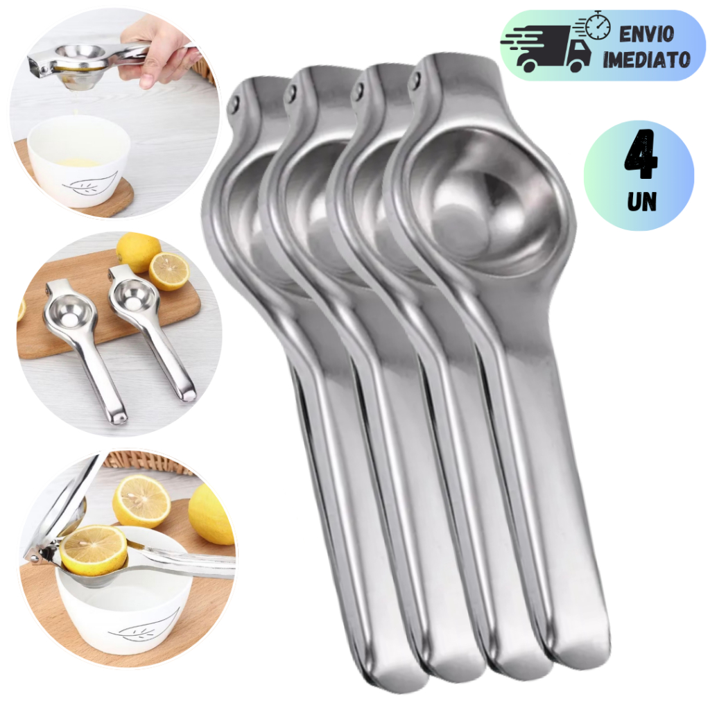 KIT 1 A 4 ESPREMEDOR DE LIMAO PARA SUCOS INOX PREMIUM MULTIUSO PARA FRUTAS UTENSÍLIO DE COZINHA AMASSADOR MANUAL