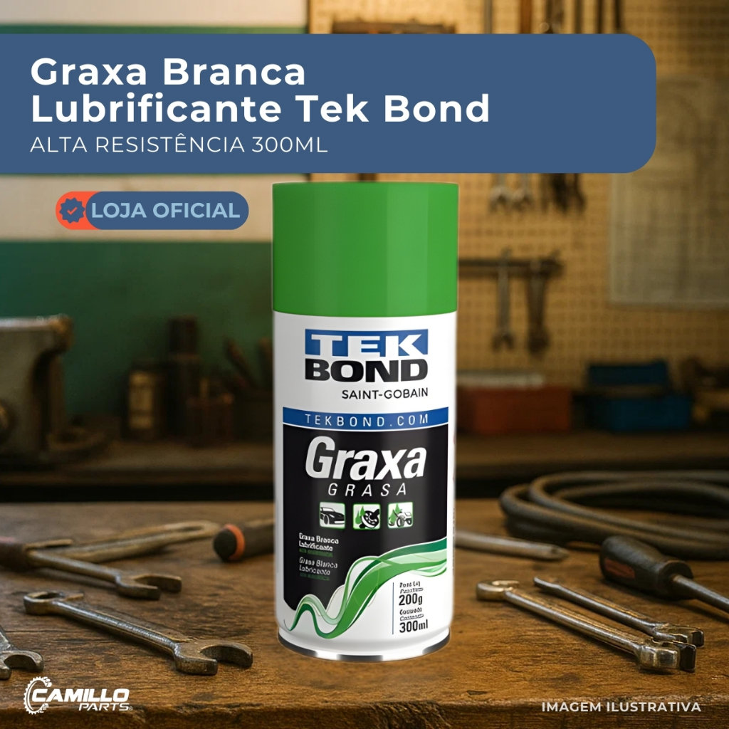 Graxa Branca Lubrificante Alta Resistencia Tekbond 300ml Uso Profissional Veicular em Oferta na Shopee