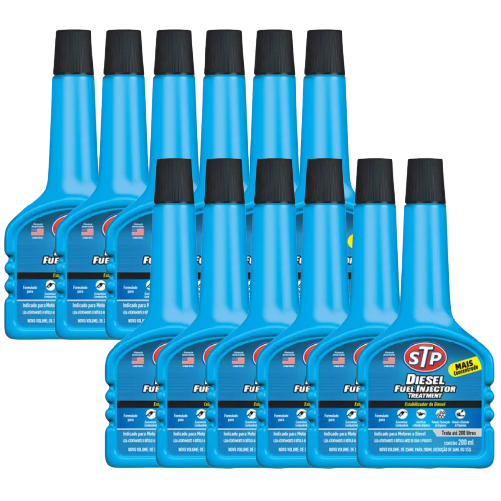 Kit 12 STP Aditivo Fuel Injector Treatment Diesel Limpeza de Injetores Tratamento Completo do Motor