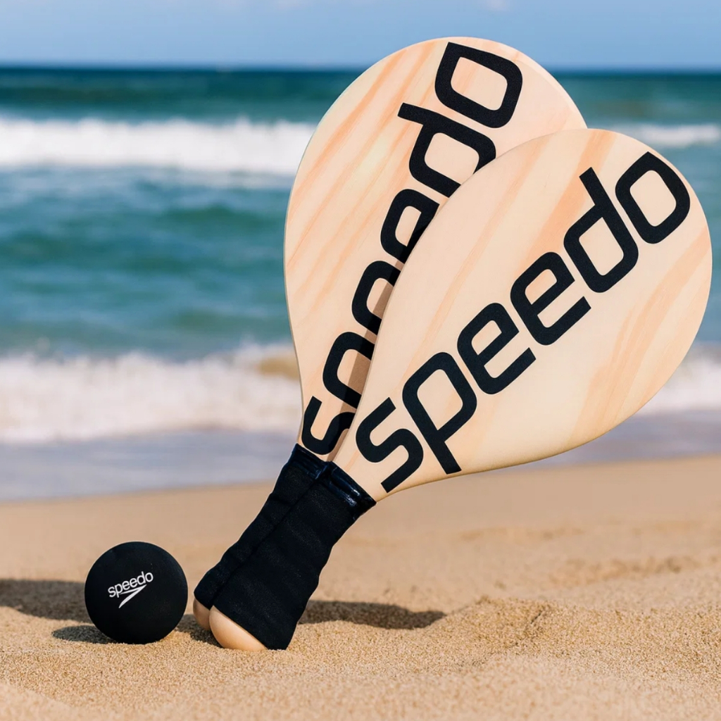 Kit Frescobol Speedo Popular Madeira 2 Raquetes 1 Bola EcoFriendly Original em Oferta na Shopee