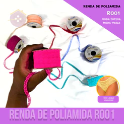 Renda De Poliamida R001 - 09mm - Rolo C/ 50 Metros