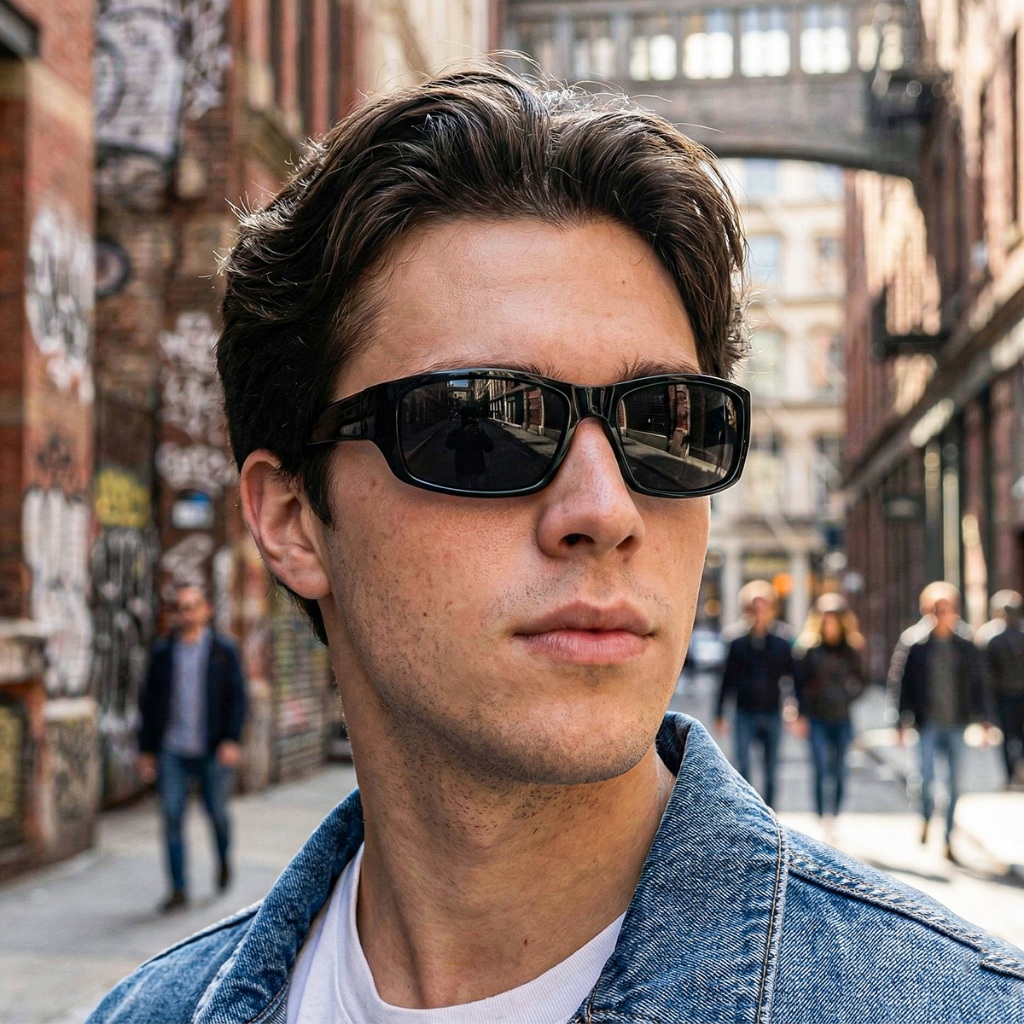 Óculos de Sol Masculino Curvado ILOOK Esportivo Preto – Alta Performance e Proteção UV400