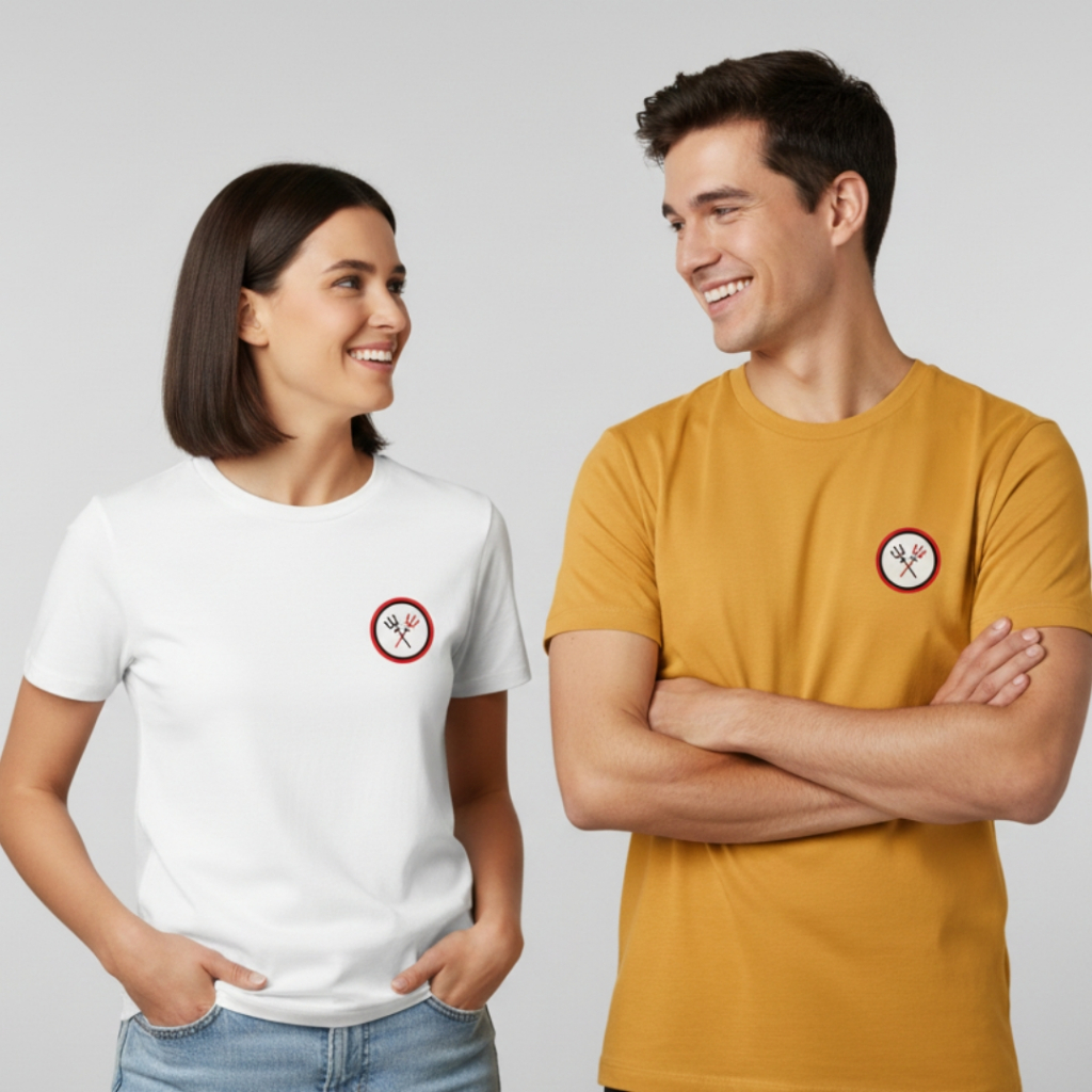 CAMISETA BORDADE 100% ALGODÃO PREMIUM / LAROYE EXU E POMBAGIRA / CAMISETA RELIGIOSA