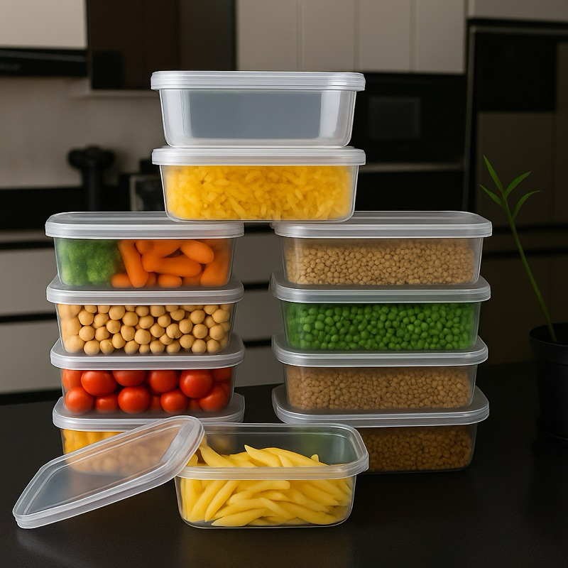 Kit 15, 6 e 10 Marmita Pote Retangular 300ml Transparente Bpa Free Freezer Microondas Organizador De Alimentos0 em Oferta na Shopee