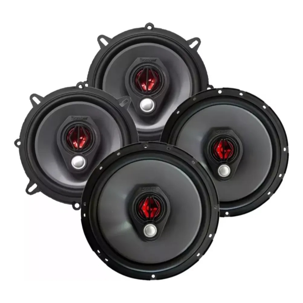 Kit 4 Alto Falante Bomber Bbr Fiat Palio 6 E 5 Pol 200w Rms Preto