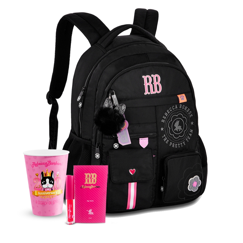 Mochila Rebecca Bonbon RB Exclusiva Soft Poliéster Matelassê Escolar Feminino Juvenil Alça Carona em Oferta na Shopee