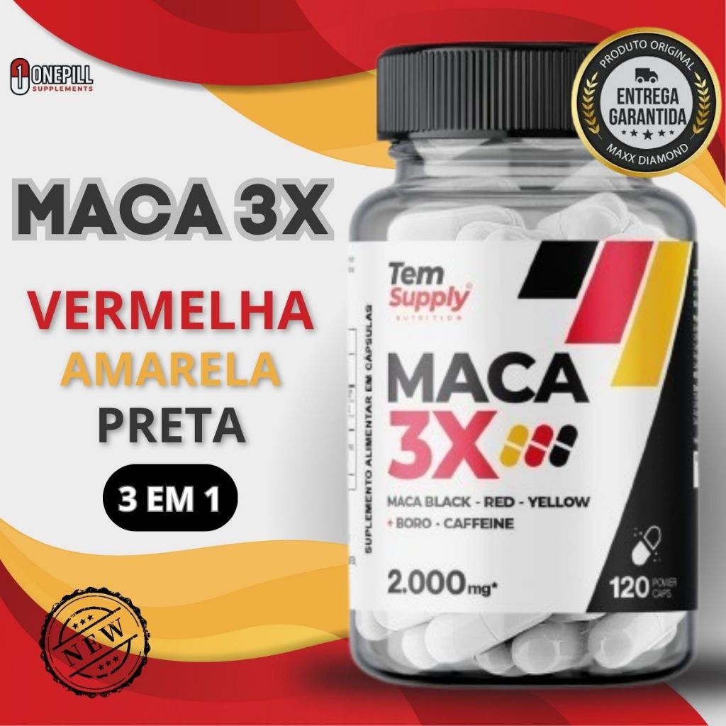 Super Maca 3X Com Boro 2000mg Premium Quality em Oferta na Shopee