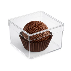 Kit Caixinha Acrílica 7x7 cm Transparente para Lembrancinha Festa 10 a 100 Unidades