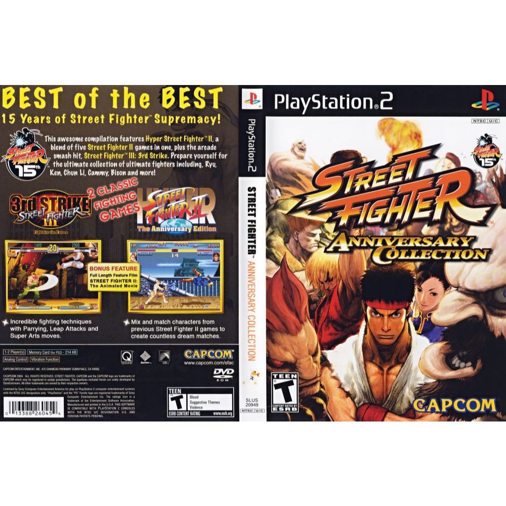 Street Fighter Anniversary Collection para P.s.2 com capa