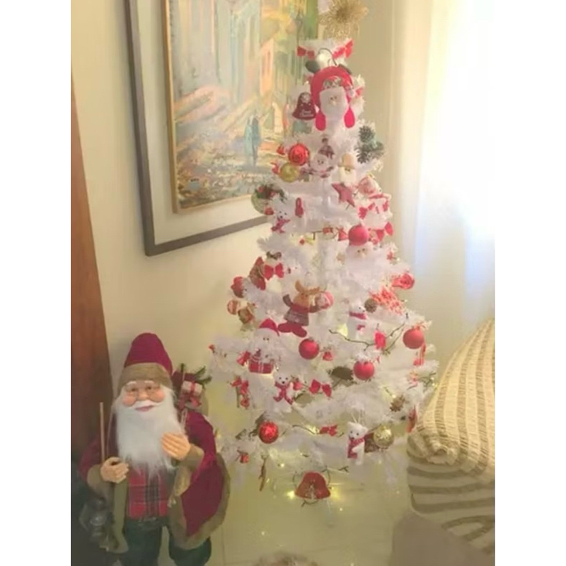 ÁRVORE DE NATAL BRANCA | TAM.: 1,20 METROS | COM 100 GALHOS | DECORAÇÃO NATALINA | FELIZ NATAL | PAPAI NOEL | ÁRVORE G