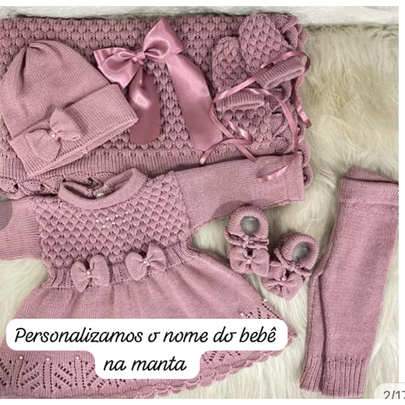 saida maternidade menina completa de trico em Oferta na Shopee