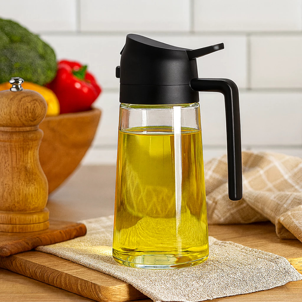 Galheteiro 2 em 1 Spray Pulverizador Com Bico Dosador de Azeite Oléo Vinagre 410ml Cozinha Casa em Oferta na Shopee