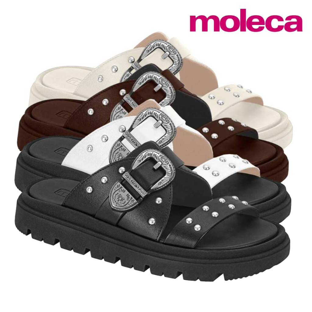 Sandália Papete Feminina Birken Chienlo Moleca Fivela Preto Confortável Original