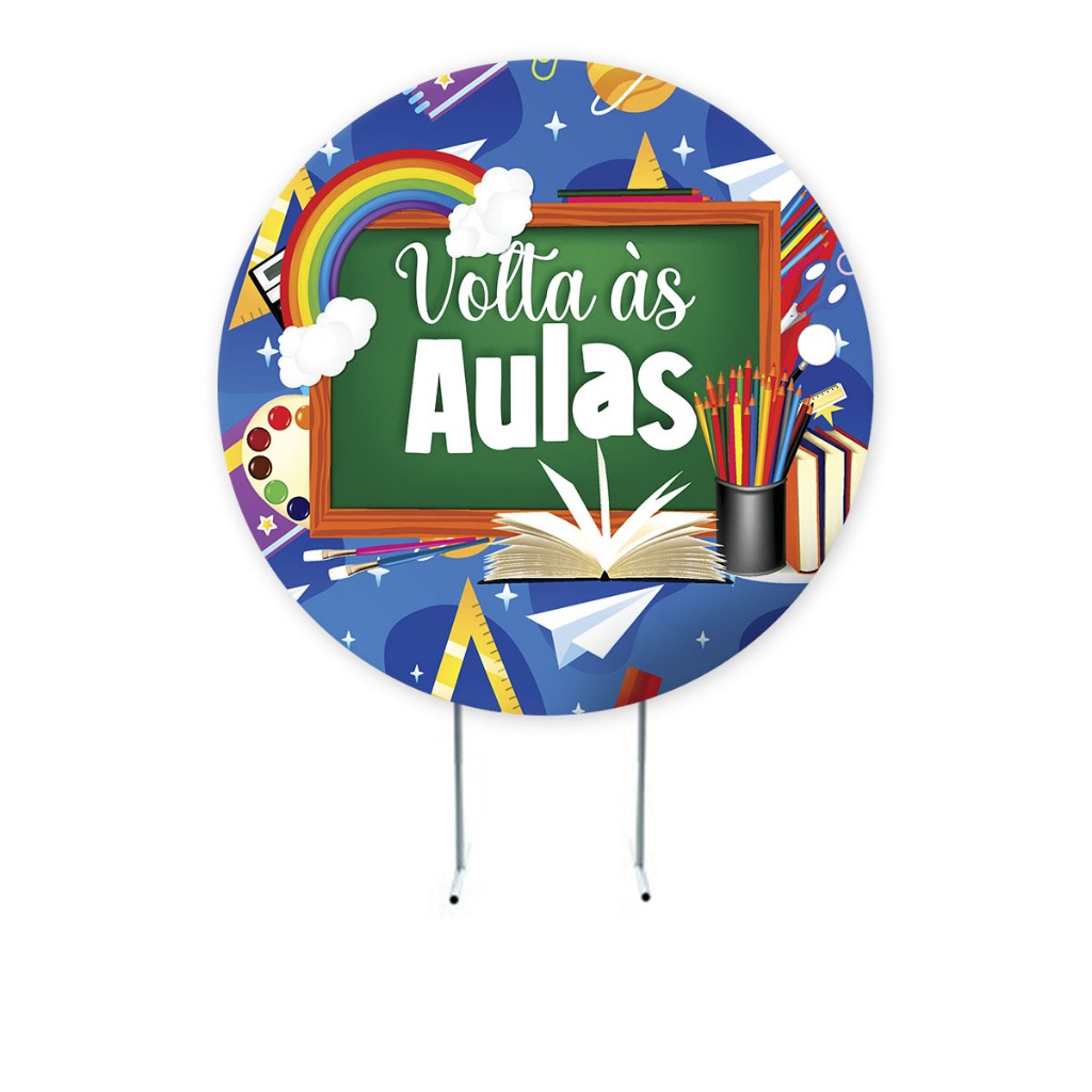 Capa de painel de Festa, Escola, Painel Redondo, Volta as Aulas - Sublimação