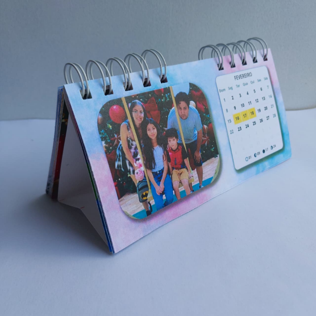 Calendário de mesa 2026 personalizado com foto, logotipo, imagens - Diversos modelos!