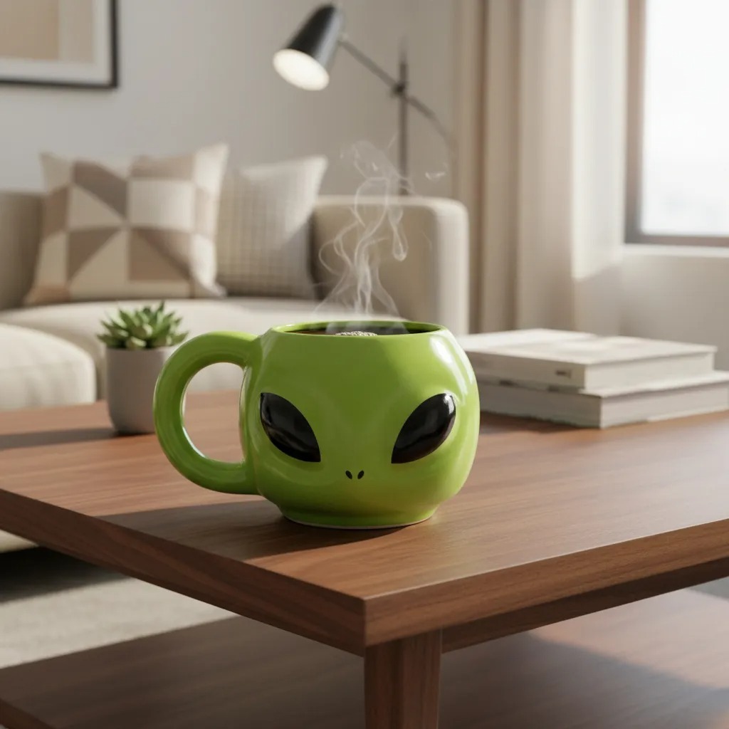 Caneca 3D Alien ET 300ml Cerâmica Verde Criativa Presente Geek Decorativo Colecionável em Oferta na Shopee