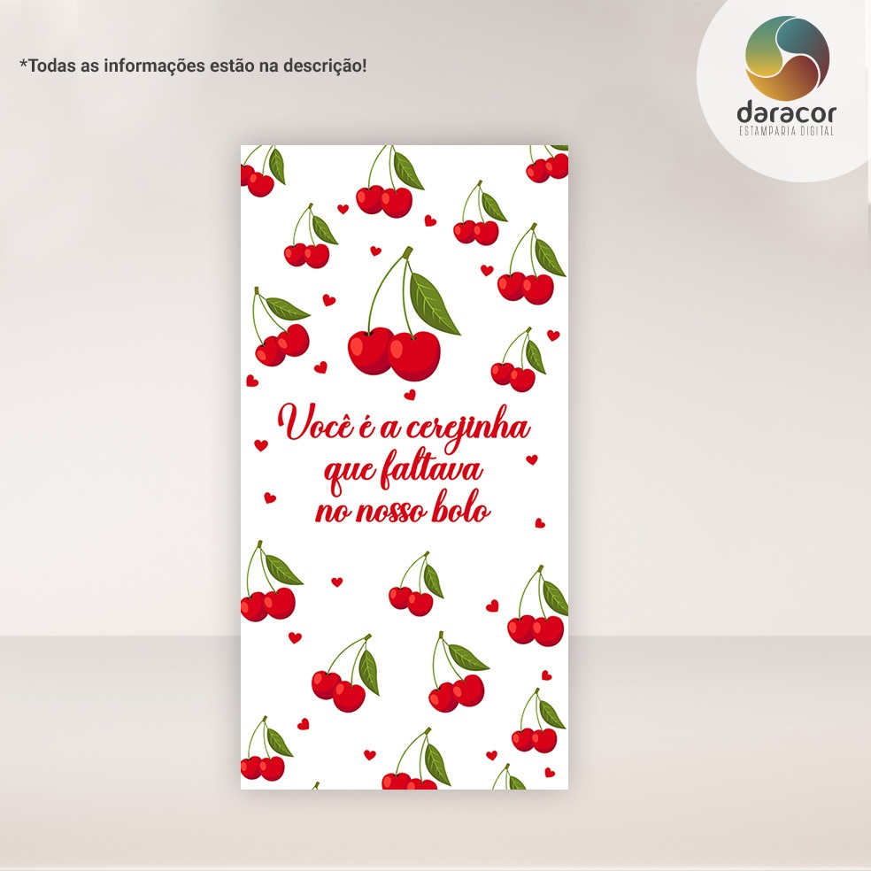 Painel Vertical Cerejinha c/overloque e Romano c/ elástico FACE ÚNICA - R01