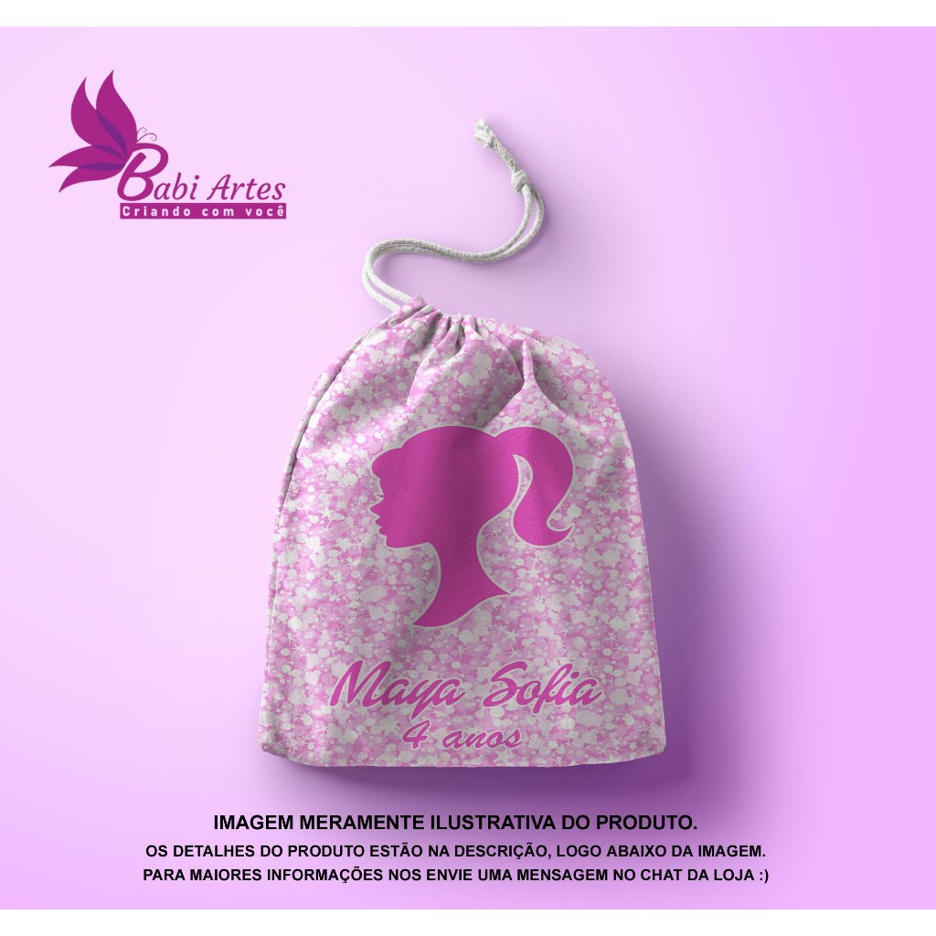 Saquinho Surpresa Personalizado Barbie  Festa Aniversário Lembrancinha Saquinho Infantil