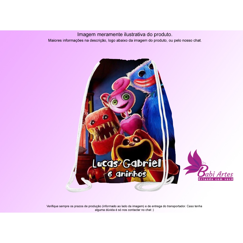 Mochilinha Saco Personalizada Games  Festa Aniversário Lembrancinha Saquinho Infantil