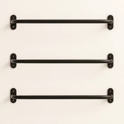 3 peças Arara Suporte de Roupas Cabideiro 70cm Reforçado - closet/Loja/Parede - PRETO