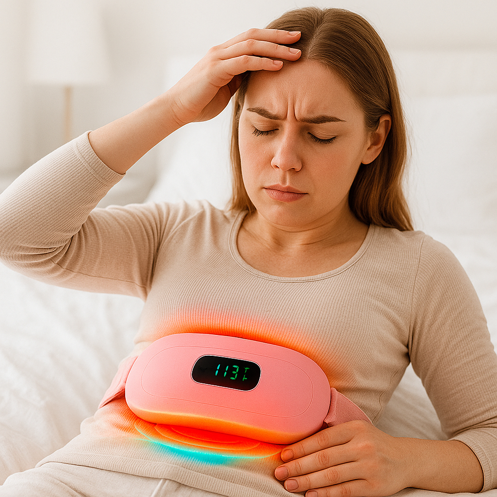 Cinta Térmica Abdominal Massageadora para Cólica Menstrual – 3 Níveis de Aquecimento