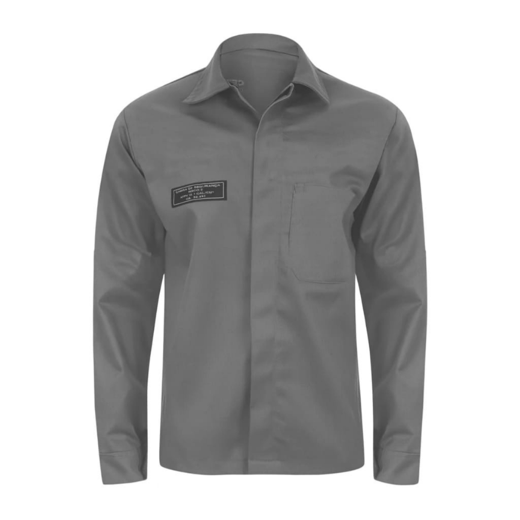 Camisa Risco 2 Cinza Sem Faixa Refletiva Mundi Work Atpv Nr10 Cal/cm2 Proteção Epi Segurança Ca39720