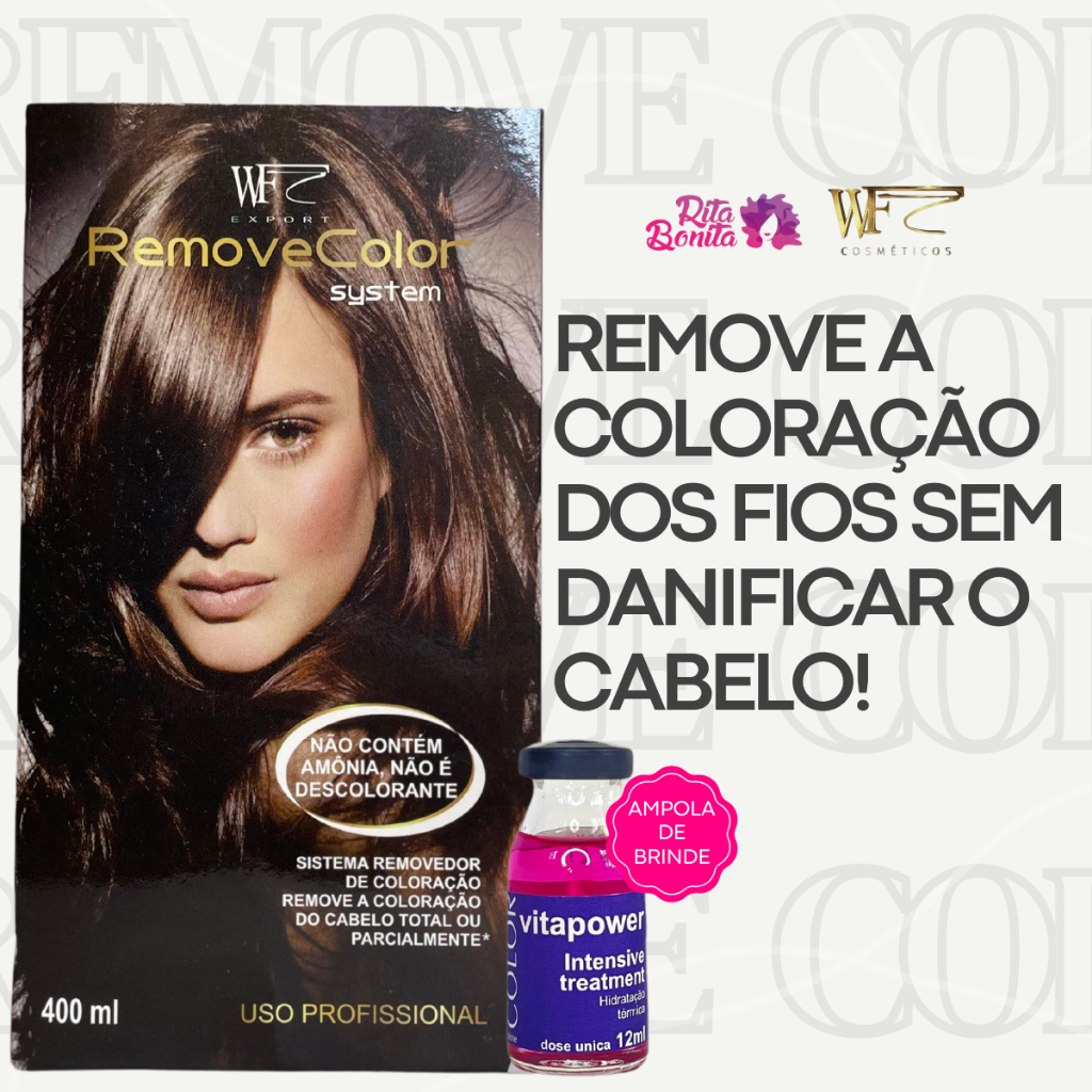 Kit Removedor De Coloração Para Cabelos Coloridos, Com Tinta, Coloração, Luzes e Mechas WF 400ml em Oferta na Shopee