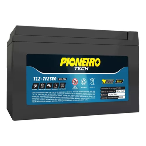 Bateria Estacionária Agm/vrla Pioneiro Tech T12-7f2seg 12v 7ah Original