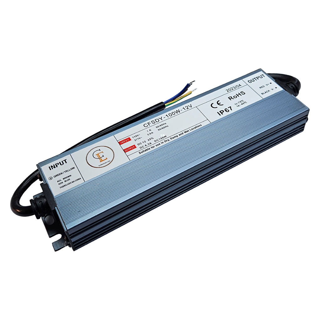 FONTE BLINDADA SLIM 12V – BIVOLT AUTOMÁTICA – À PROVA D´ÁGUA IP67 – VÁRIAS AMPERAGENS