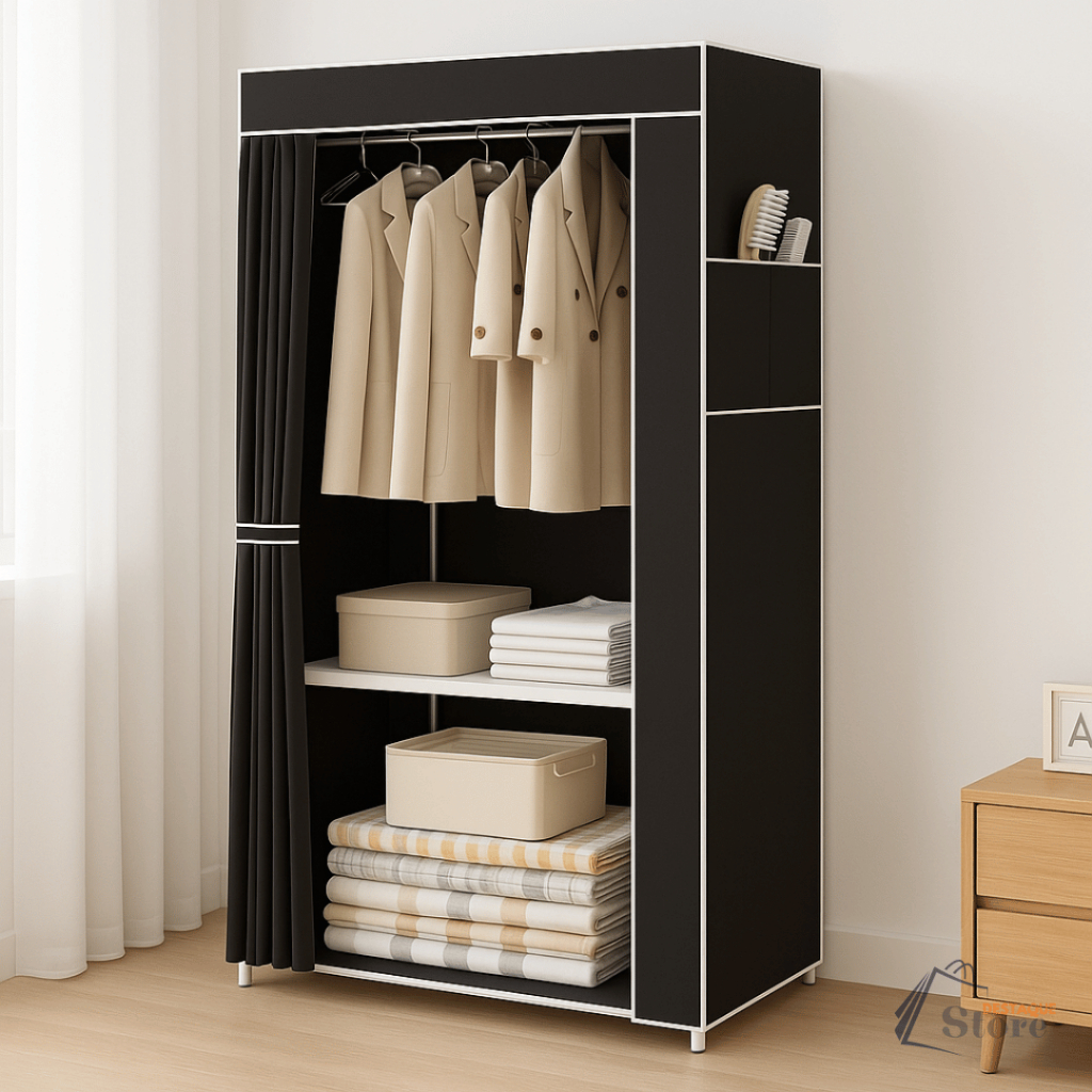 Guarda Roupa Solteiro Dobrável Desmontável Organização de Roupa Compacto Multiuso