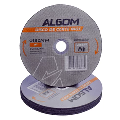 Kit com 10 Discos De Corte Inox 7" (180X22mm) Algom