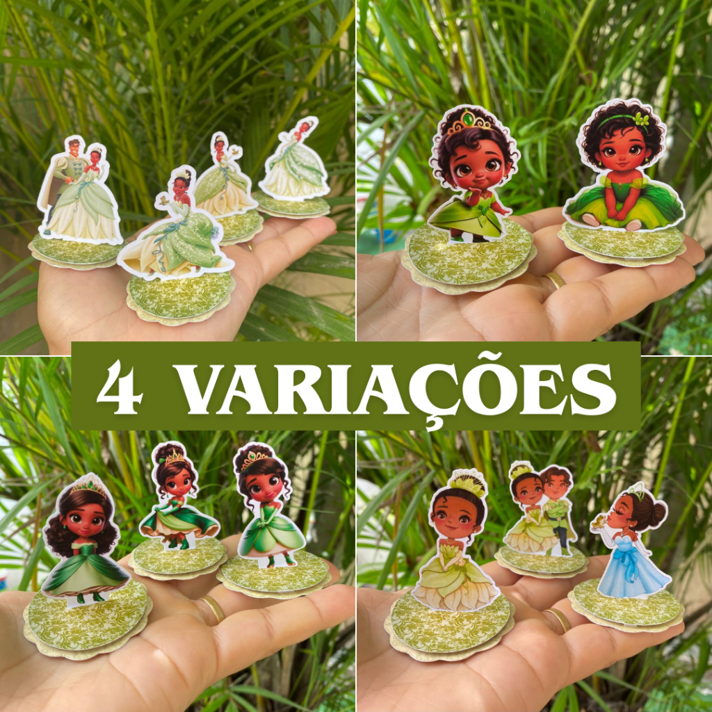 Apliques 3D para Latinha ou Caixa Acrilica 5x5 Personalizado A Princesa e o Sapo Tiana Lembrancinha para Festa