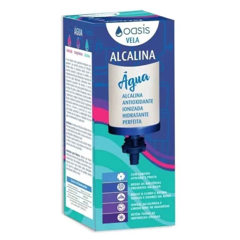 Vela Para Filtro de Água Barro ALCALINA MAGNÉSIO SUPER PREMIUM - Remove Cloro e Melhora Sabor em Oferta na Shopee