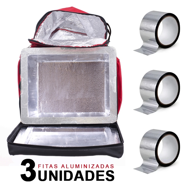 FITA ALUMINIZADA 3 UNIDADES SERVE EM ISOPOR BAG AR CONDICIONADO CAIXAS SUPORTA ALTA TEMPERATURA