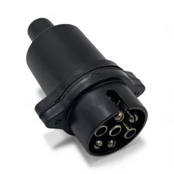 Plug Conector Macho Preto Carretinha Engate Trailler Reboque Tomada Engatcar 7 Polos