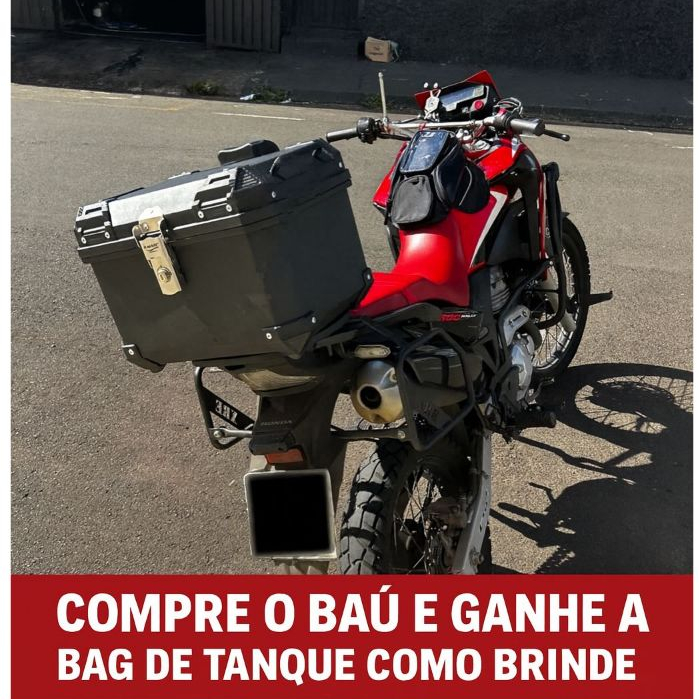 Kit Baú K-Marc 43L + Bag de Tanque Brinde | Baú Moto | Baú Traseiro 43 Litros