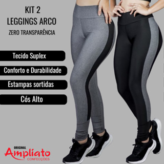 Kit 2 Legging Feminina Suplex Cós Alto Não Transparente Alta Compressão Academia Fitness em Oferta na Shopee