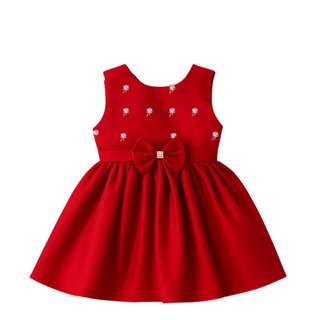 Vestido Infantil Verão para Festa Roupa Bebê Menina Luxo com Laço Vermelho em Oferta na Shopee