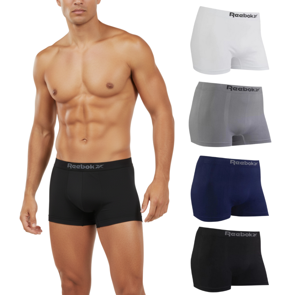 Kit Cuecas Reebok Boxer Masculinas Microfibra Leve Sem Costura Originais Cores Sortidas